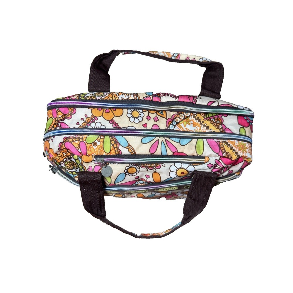 Lesportsac Elephant Floral Weekender Travel Bag Hippie Dopamine Mod Duffle - Picture 3 of 13